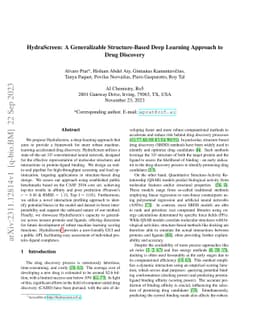 HydraScreen: A Generalizable Structure-Based Deep Learning Approach to
  Drug Discovery