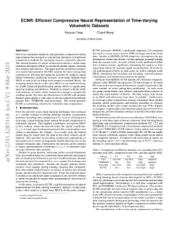 ECNR: Efficient Compressive Neural Representation of Time-Varying
  Volumetric Datasets