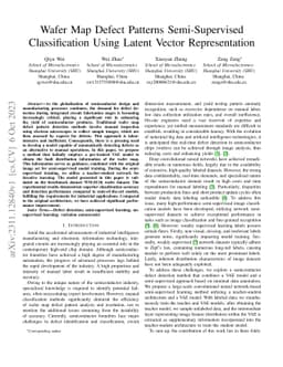 Wafer Map Defect Patterns Semi-Supervised Classification Using Latent
  Vector Representation