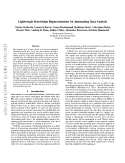 Lightweight Knowledge Representations for Automating Data Analysis