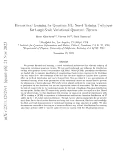 Hierarchical Learning for Quantum ML: Novel Training Technique for
  Large-Scale Variational Quantum Circuits