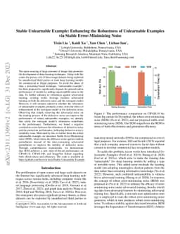 Stable Unlearnable Example: Enhancing the Robustness of Unlearnable
  Examples via Stable Error-Minimizing Noise