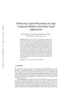 Enhancing Logical Reasoning in Large Language Models to Facilitate Legal
  Applications