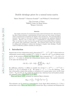 Double shrinkage priors for a normal mean matrix