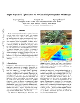 Depth-Regularized Optimization for 3D Gaussian Splatting in Few-Shot
  Images
