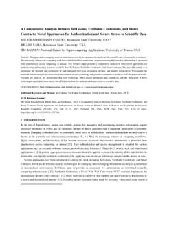 A Comparative Analysis Between SciTokens, Verifiable Credentials, and
  Smart Contracts: Novel Approaches for Authentication and Secure Access to
  Scientific Data