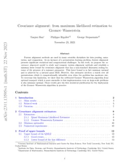 Covariance alignment: from maximum likelihood estimation to
  Gromov-Wasserstein
