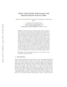 Online Video Quality Enhancement with Spatial-Temporal Look-up Tables