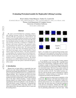 Evaluating Pretrained models for Deployable Lifelong Learning