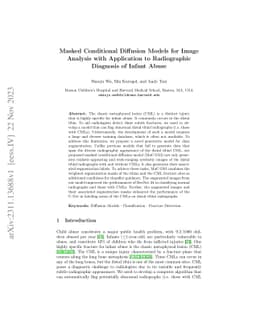 Masked Conditional Diffusion Models for Image Analysis with Application
  to Radiographic Diagnosis of Infant Abuse