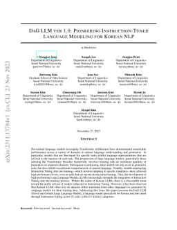 DaG LLM ver 1.0: Pioneering Instruction-Tuned Language Modeling for
  Korean NLP