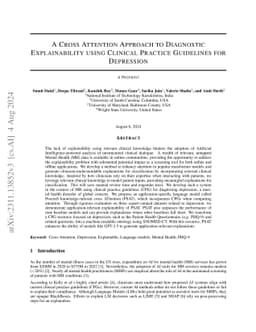A Cross Attention Approach to Diagnostic Explainability using Clinical
  Practice Guidelines for Depression