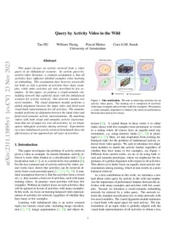 Query by Activity Video in the Wild