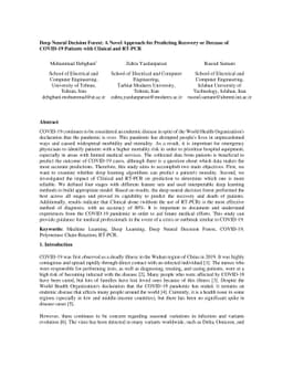 Deep Neural Decision Forest: A Novel Approach for Predicting Recovery or
  Decease of COVID-19 Patients with Clinical and RT-PCR