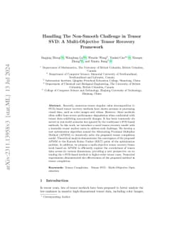 Handling The Non-Smooth Challenge in Tensor SVD: A Multi-Objective
  Tensor Recovery Framework