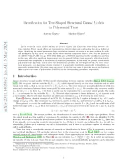 Identification for Tree-shaped Structural Causal Models in Polynomial
  Time