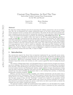 Constant-Time Wasmtime, for Real This Time: End-to-End Verified
  Zero-Overhead Constant-Time Programming for the Web and Beyond