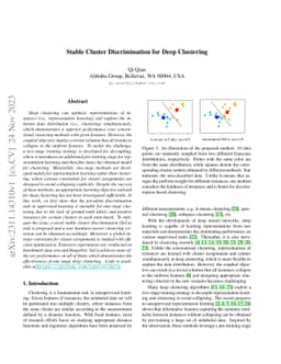 Stable Cluster Discrimination for Deep Clustering