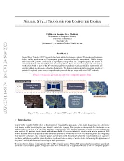 Neural Style Transfer for Computer Games