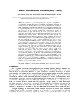 Emotion-Oriented Behavior Model Using Deep Learning