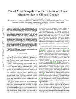 Causal Models Applied to the Patterns of Human Migration due to Climate
  Change