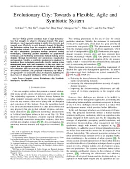 Evolutionary City: Towards a Flexible, Agile and Symbiotic System