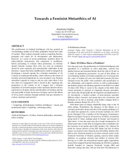 Towards a Feminist Metaethics of AI