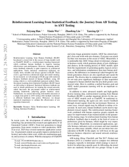 Reinforcement Learning from Statistical Feedback: the Journey from AB
  Testing to ANT Testing