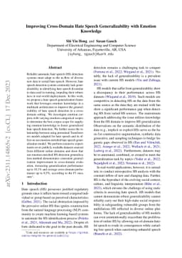 Improving Cross-Domain Hate Speech Generalizability with Emotion
  Knowledge