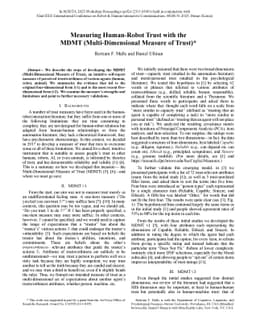 Measuring Human-Robot Trust with the MDMT (Multi-Dimensional Measure of
  Trust)