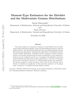 Moment-Type Estimators for the Dirichlet and the Multivariate Gamma
  Distributions
