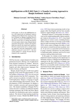 nlpBDpatriots at BLP-2023 Task 2: A Transfer Learning Approach to Bangla
  Sentiment Analysis