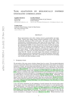 Task adaption by biologically inspired stochastic comodulation