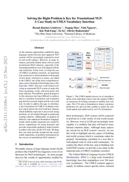 Solving the Right Problem is Key for Translational NLP: A Case Study in
  UMLS Vocabulary Insertion