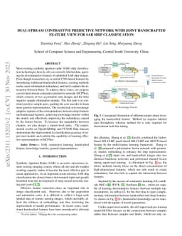 Dual-stream contrastive predictive network with joint handcrafted
  feature view for SAR ship classification