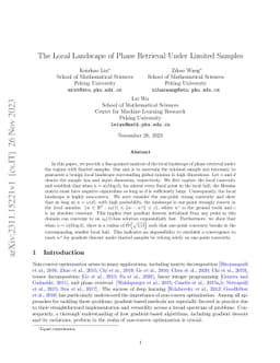 The Local Landscape of Phase Retrieval Under Limited Samples