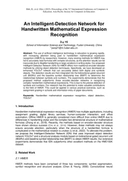 An Intelligent-Detection Network for Handwritten Mathematical Expression
  Recognition