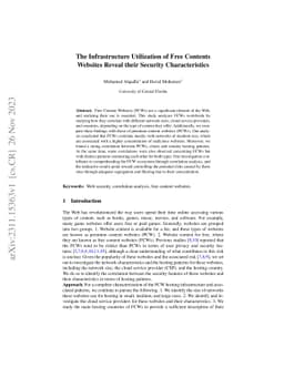 The Infrastructure Utilization of Free Contents Websites Reveal their
  Security Characteristics