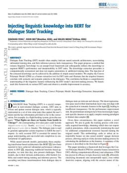 Injecting linguistic knowledge into BERT for Dialogue State Tracking