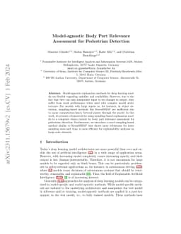 Model-agnostic Body Part Relevance Assessment for Pedestrian Detection