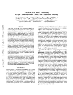 Attend Who is Weak: Enhancing Graph Condensation via Cross-Free
  Adversarial Training