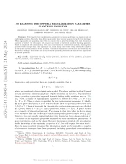 On Learning the Optimal Regularization Parameter in Inverse Problems