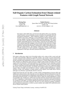Soil Organic Carbon Estimation from Climate-related Features with Graph
  Neural Network