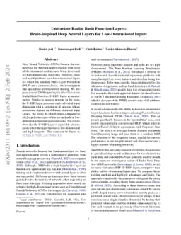 Univariate Radial Basis Function Layers: Brain-inspired Deep Neural
  Layers for Low-Dimensional Inputs