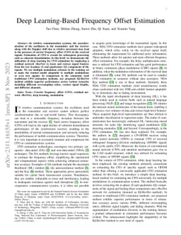 Deep Learning-Based Frequency Offset Estimation