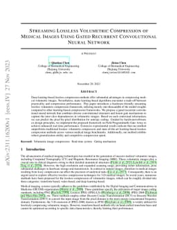 Streaming Lossless Volumetric Compression of Medical Images Using Gated
  Recurrent Convolutional Neural Network