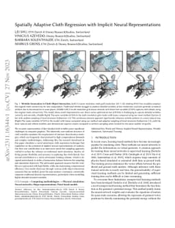 Spatially Adaptive Cloth Regression with Implicit Neural Representations