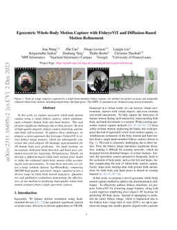 Egocentric Whole-Body Motion Capture with FisheyeViT and Diffusion-Based
  Motion Refinement
