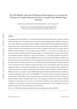 B-LSTM-MIONet: Bayesian LSTM-based Neural Operators for Learning the
  Response of Complex Dynamical Systems to Length-Variant Multiple Input
  Functions