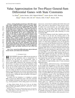 Value Approximation for Two-Player General-Sum Differential Games with
  State Constraints